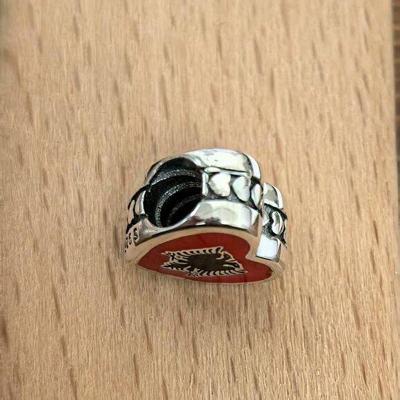 Pandora I Love Albania Flag Exclusive Heart Charm, S925 Silver Bracelets - Picture 4 of 4